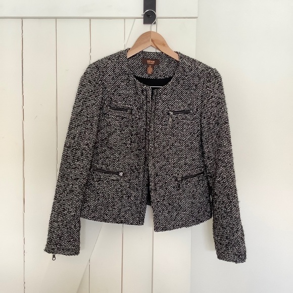 Victor Alfaro Jackets & Blazers - Victor Alfonzo Wool Blend Black And White Blazer